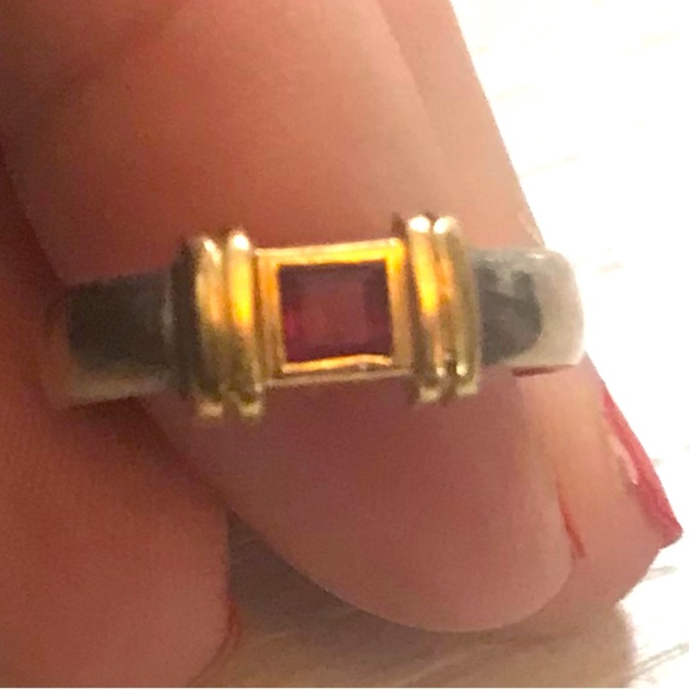 🌹Tiffany & Co 18k and Sterling Silver ruby ring, vintage 1998